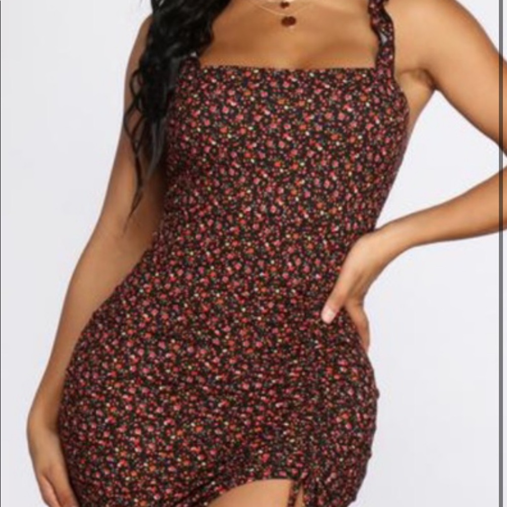 NWT Windsor black dress floral ruched tie